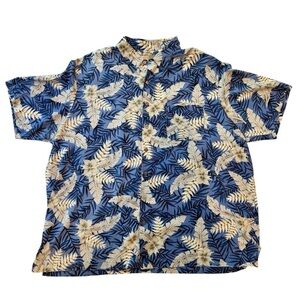Caribbean Men’s Hawaiian Shirt 100% Silk Tropical Size 4X